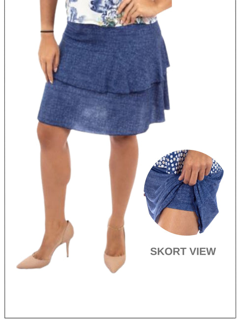 3 Tier PRINTED SKORT with the Ruffle in the center - SH001